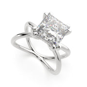 Tatiana Princess Cut Solitaire Split Shank Engagement Ring Setting - Nivetta
